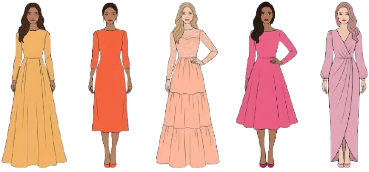 Ladies attire inspiration in sunset tones